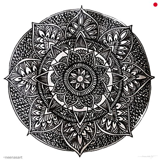 "Mandala Creation #1" || 2013 || 21 cm x 29.7 cm (8.3 x 11.7 inches) || Ink on Paper